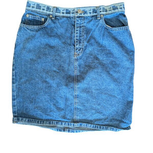 Vintage Tommy Hilfiger Medium Wash Denim Skirt Women's Size 12‎ 100% Cotton EUC